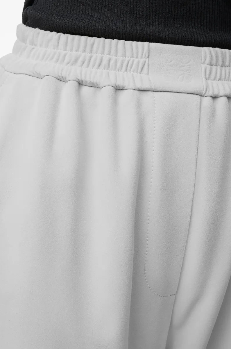 绒面羊皮革锥形长裤