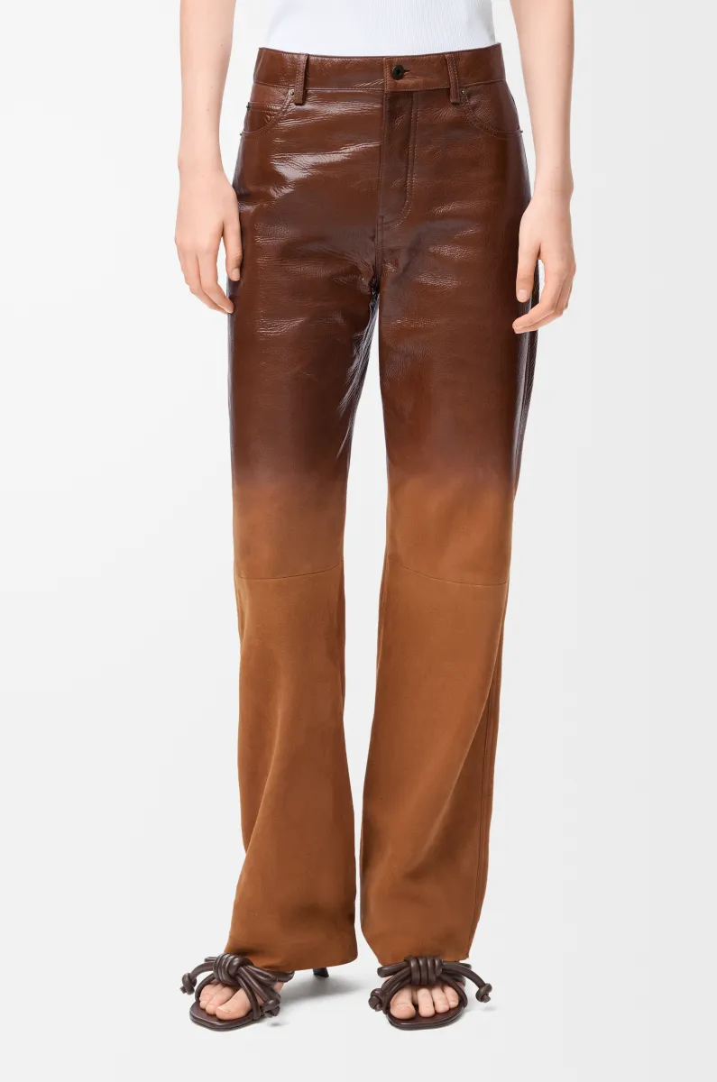 绒面羊皮革长裤