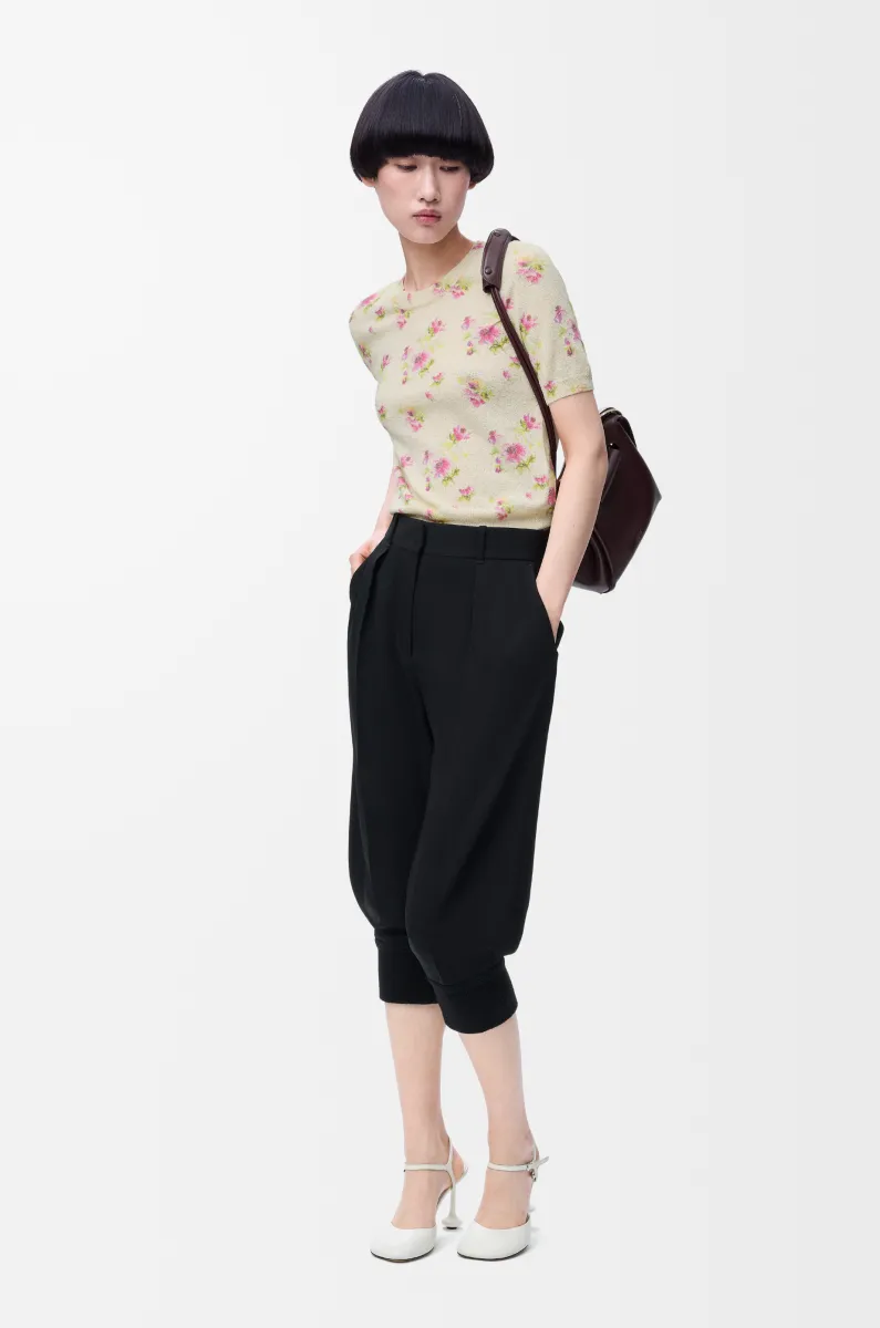 棉质混纺短袖毛衣