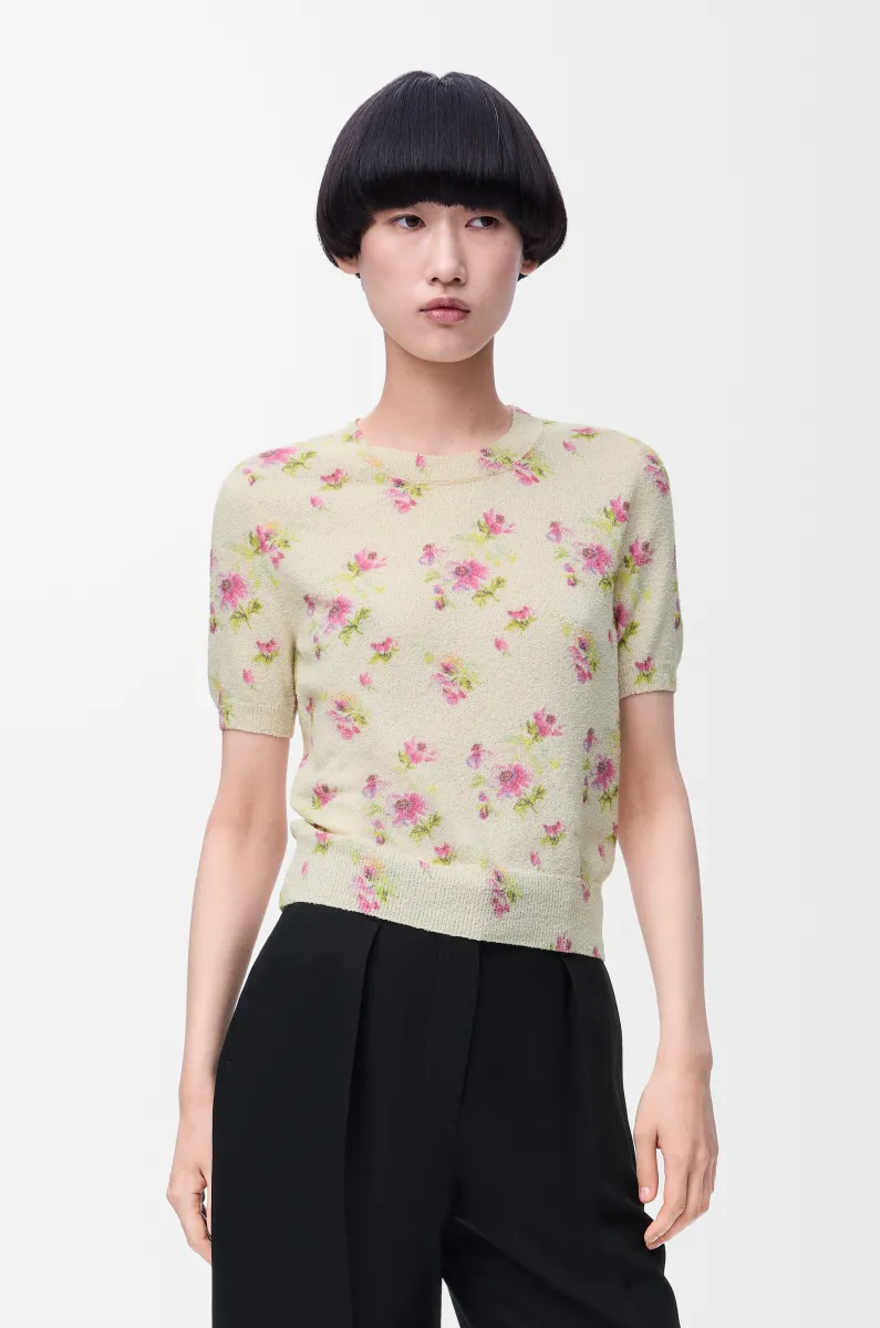 棉质混纺短袖毛衣