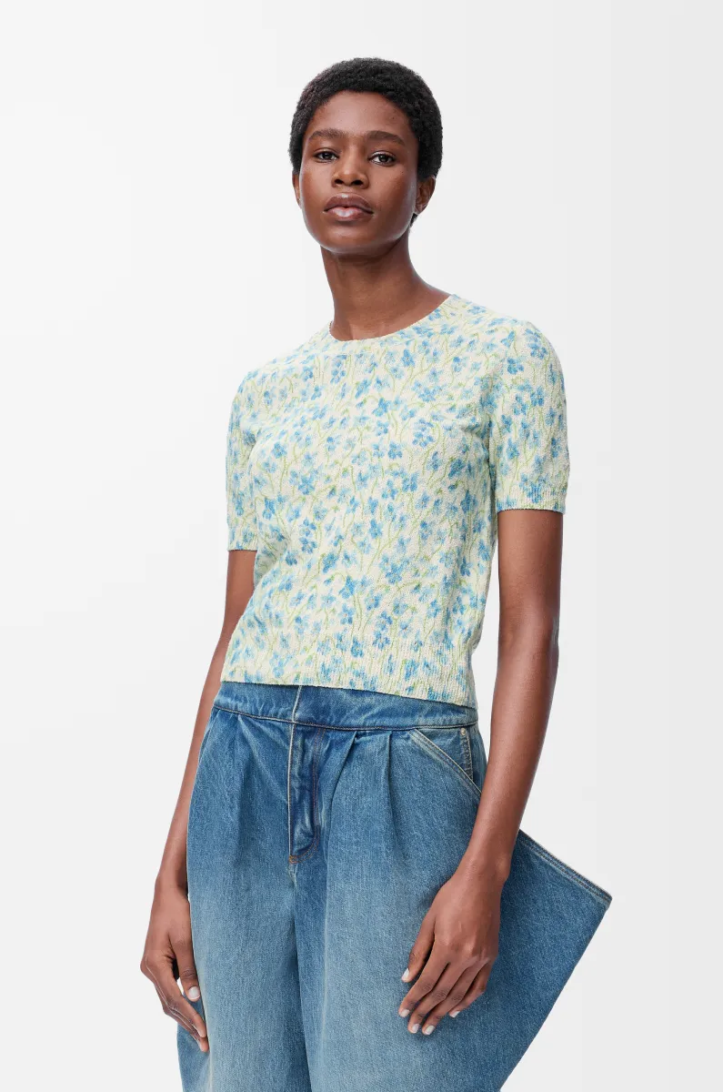 棉质混纺短袖毛衣