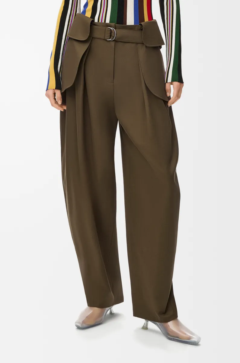 棉质和丝绸工装长裤