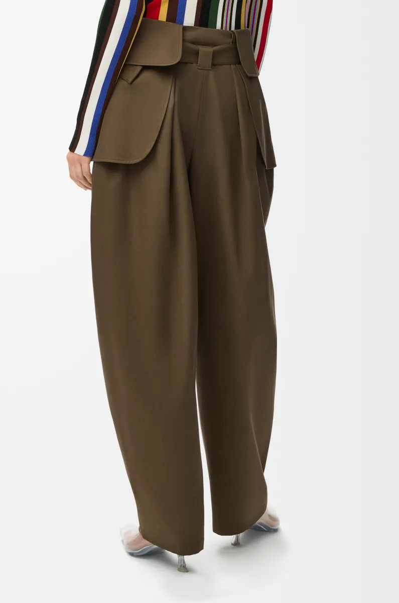 棉质和丝绸工装长裤