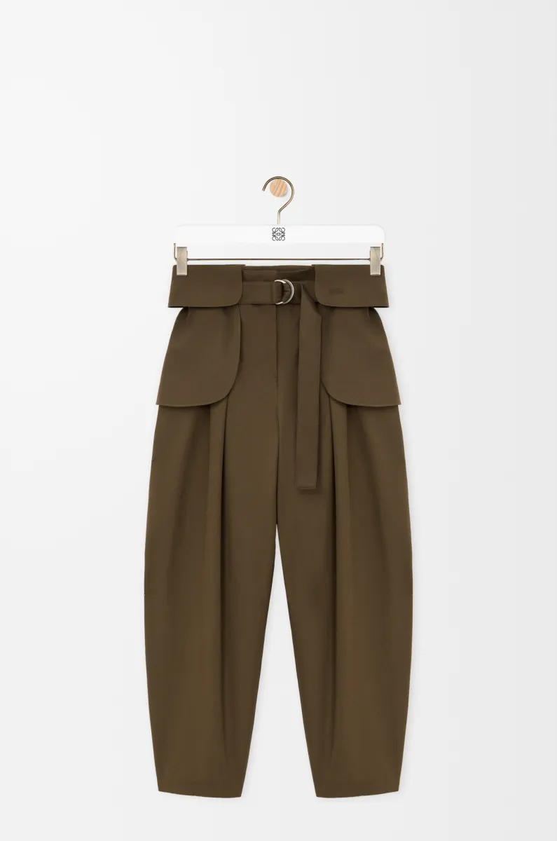 棉质和丝绸工装长裤