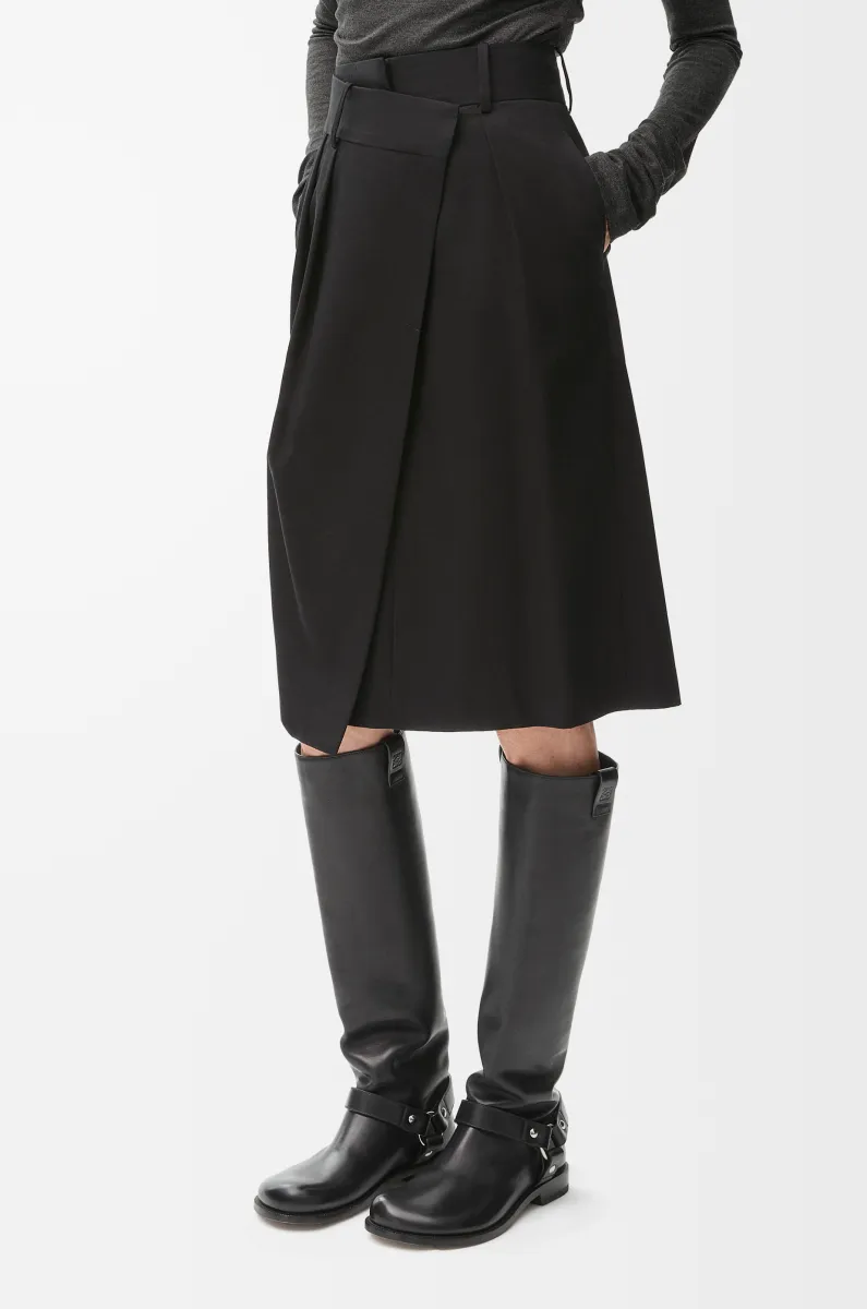 棉质和丝绸裹身半身裙