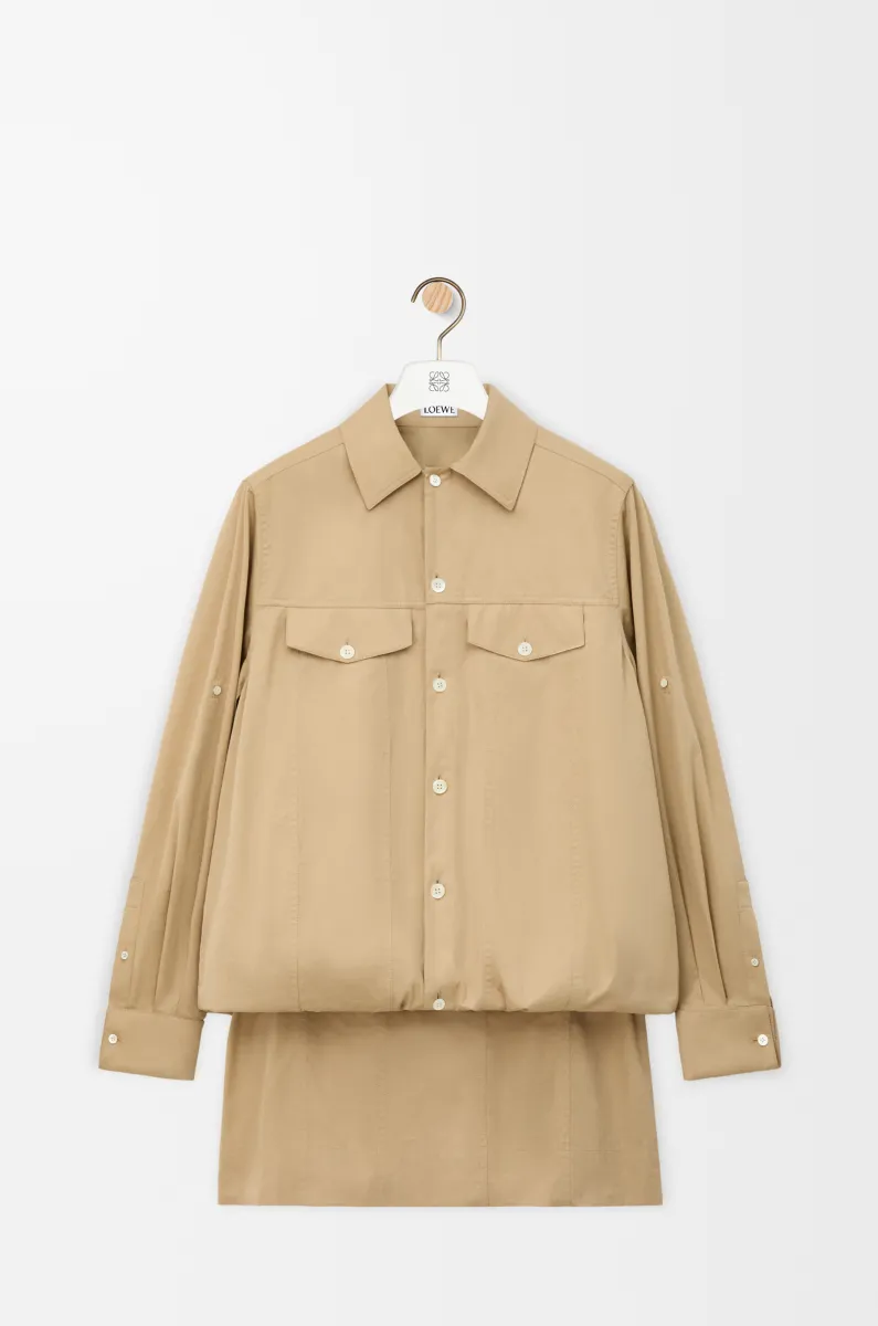 棉质和丝绸连衣裙