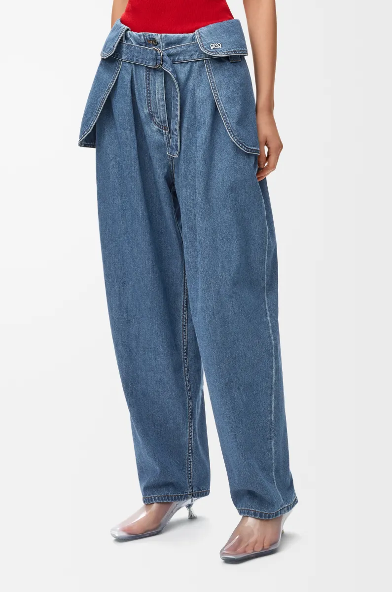 单宁布工装牛仔裤