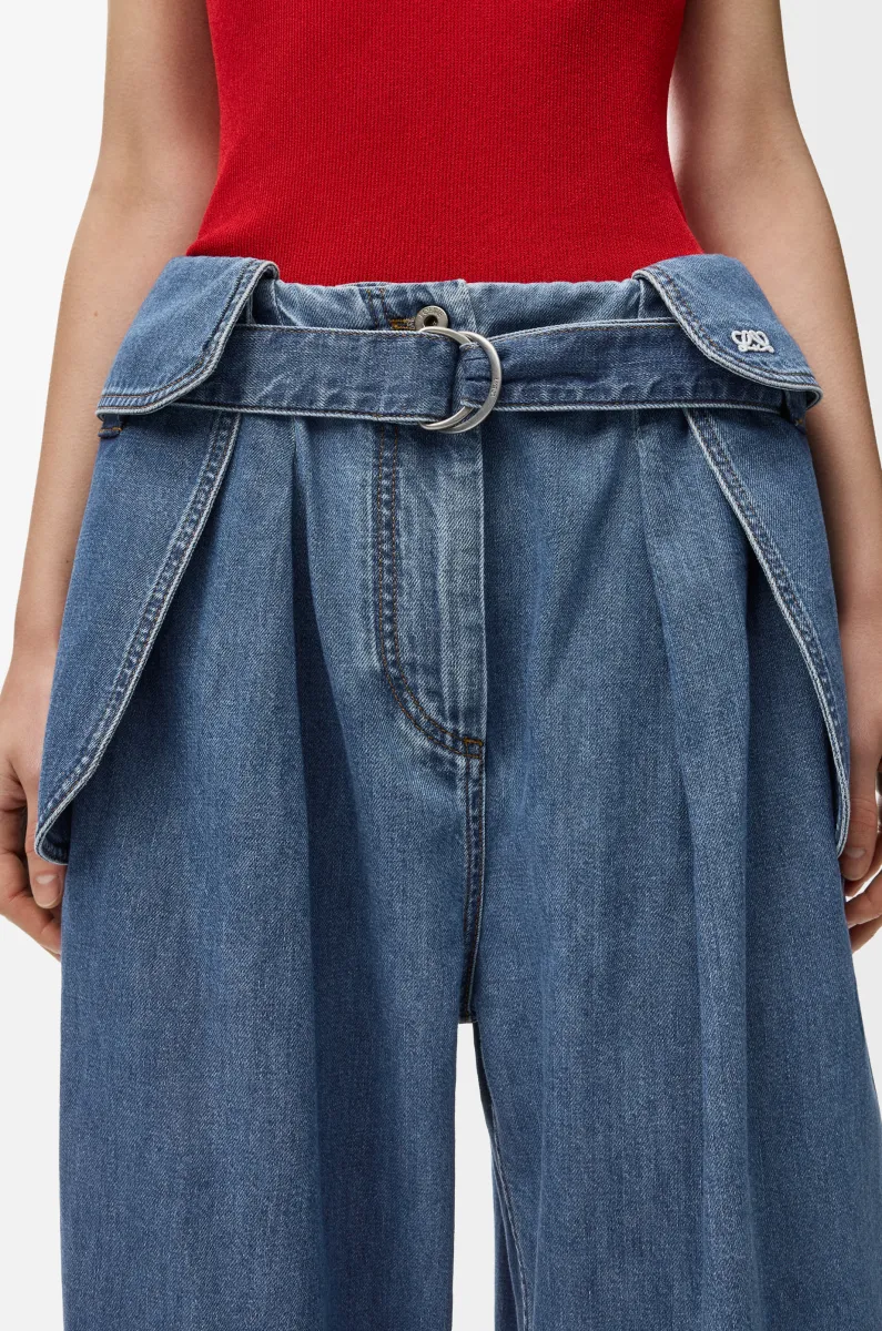 单宁布工装牛仔裤