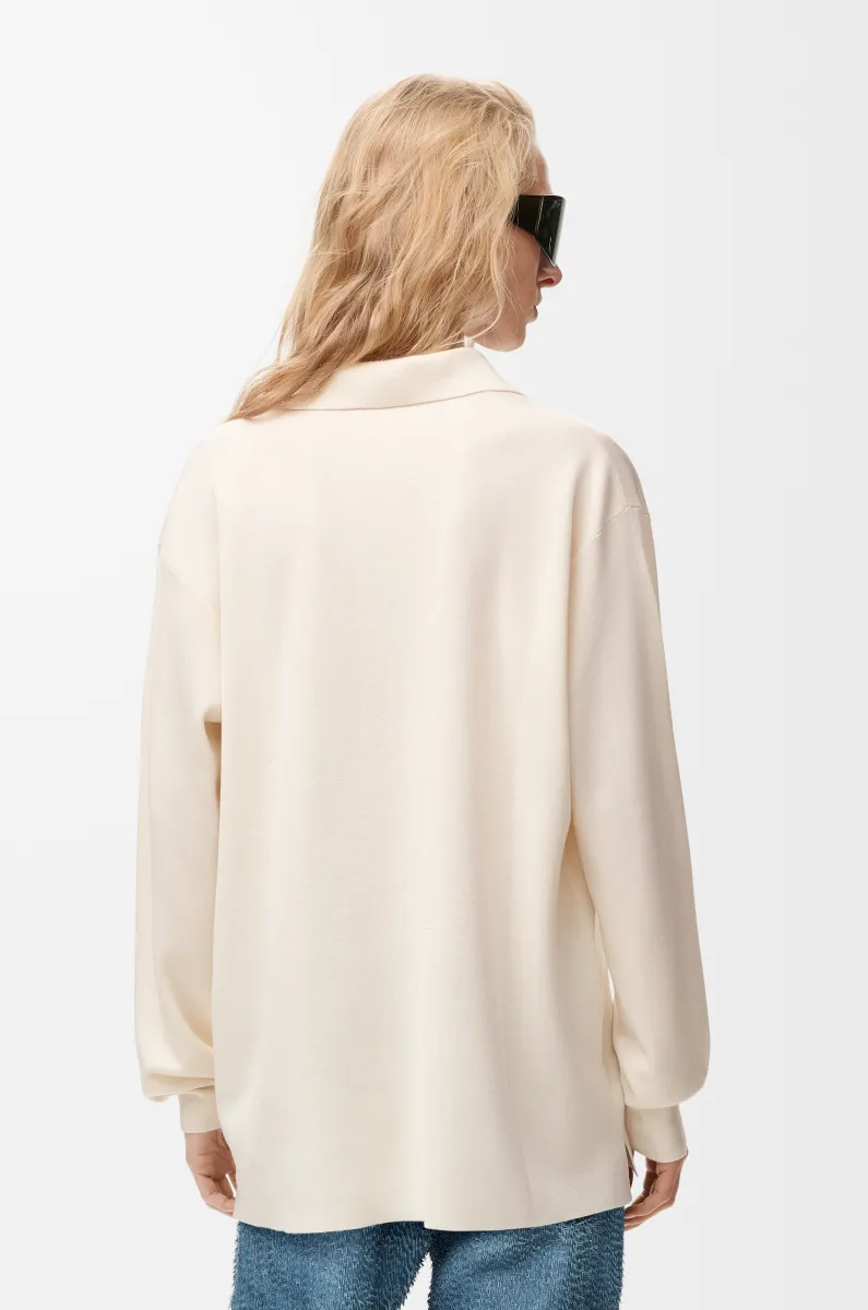 羊绒和丝绸混纺 Polo 毛衣