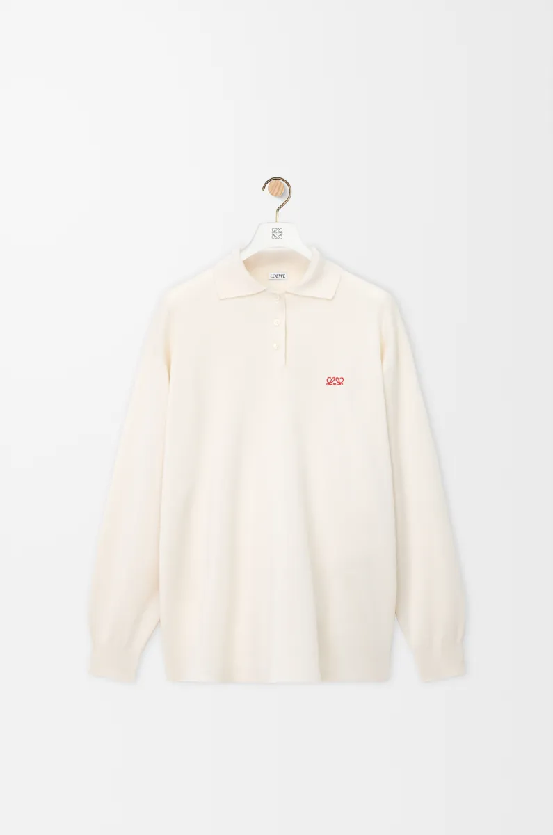 羊绒和丝绸混纺 Polo 毛衣