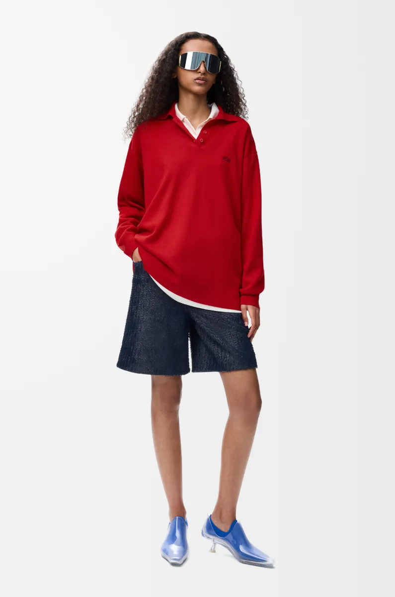 羊绒和丝绸混纺 Polo 毛衣