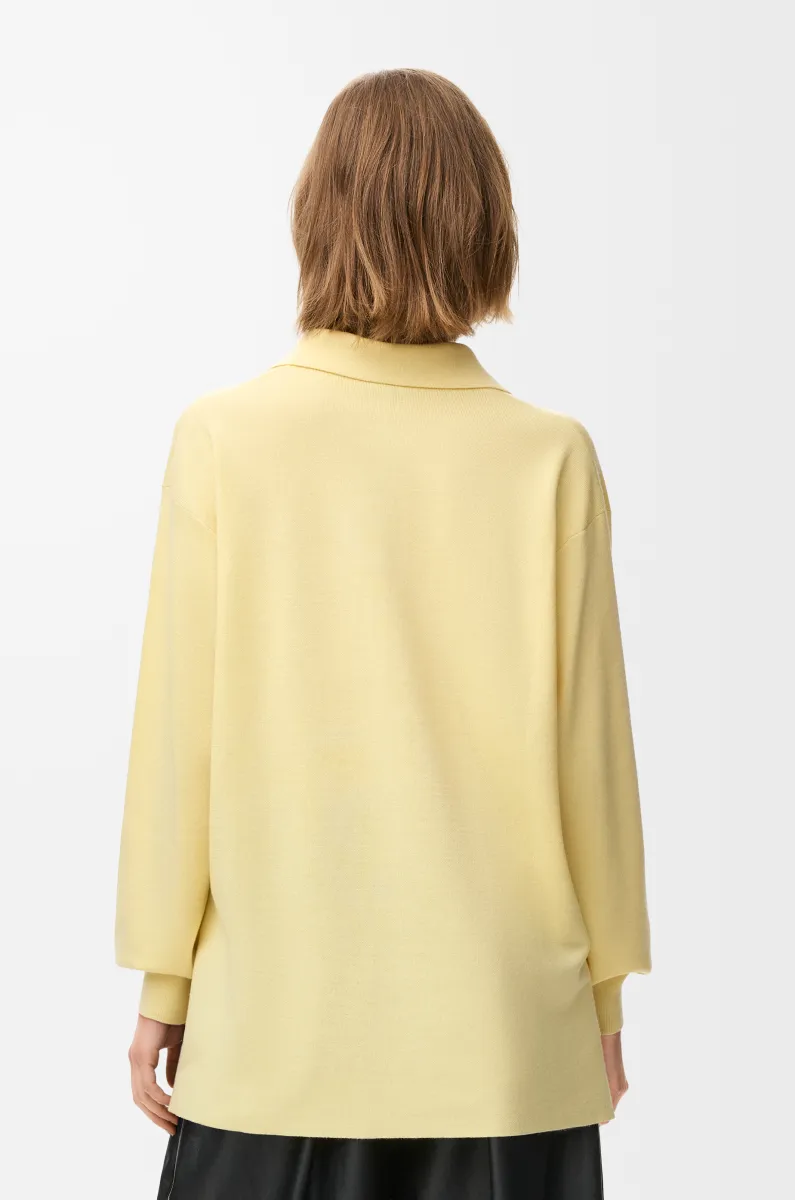 羊绒和丝绸混纺 Polo 毛衣