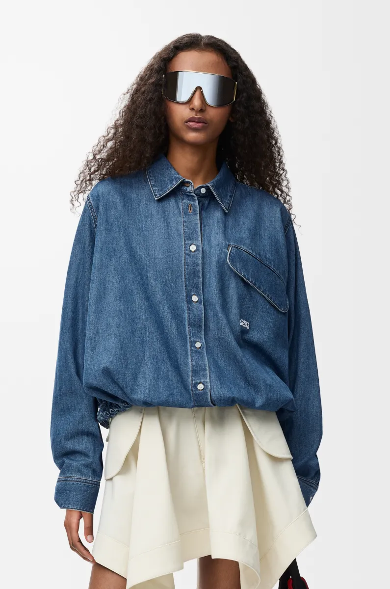 单宁布腰带衬衫