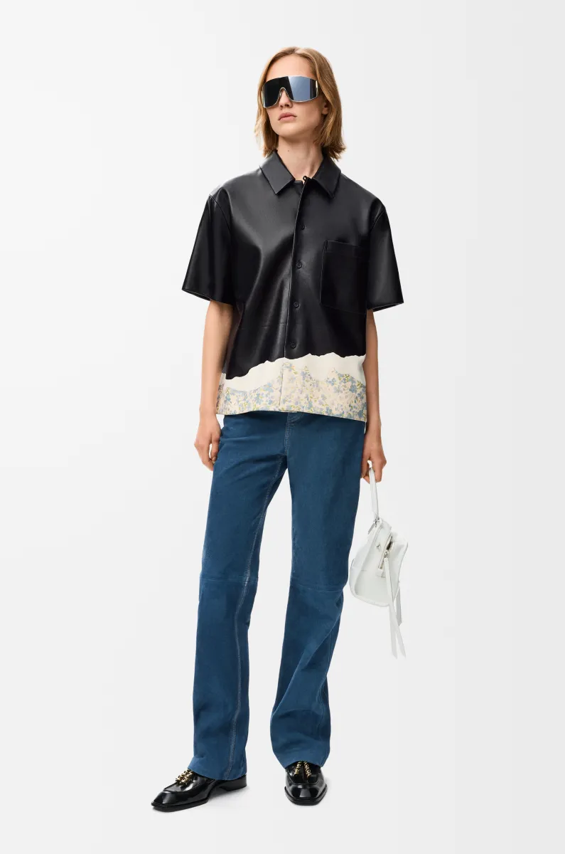 纳帕羊皮革短袖衬衫