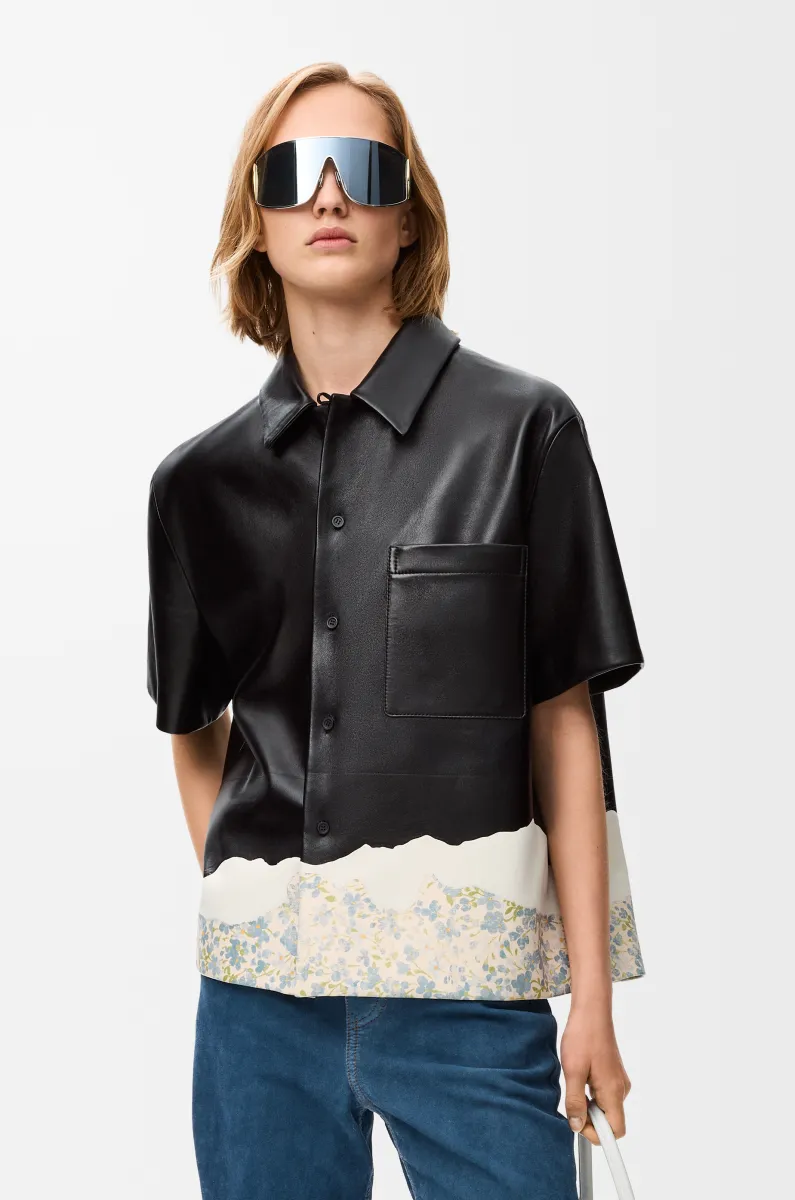纳帕羊皮革短袖衬衫