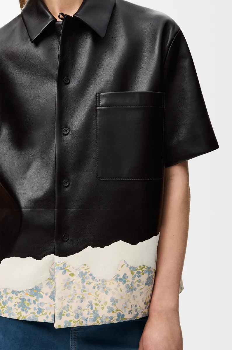 纳帕羊皮革短袖衬衫