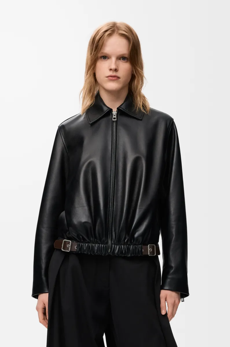 纳帕羊皮革腰带夹克