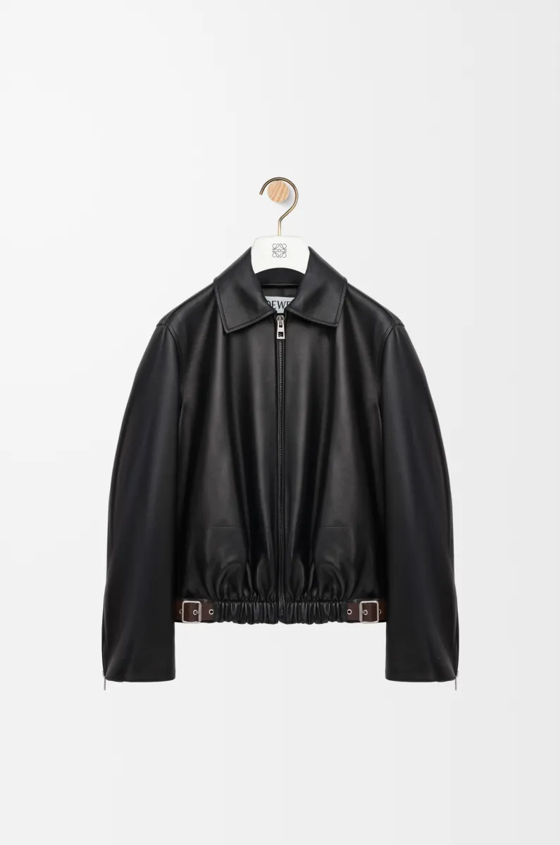 纳帕羊皮革腰带夹克