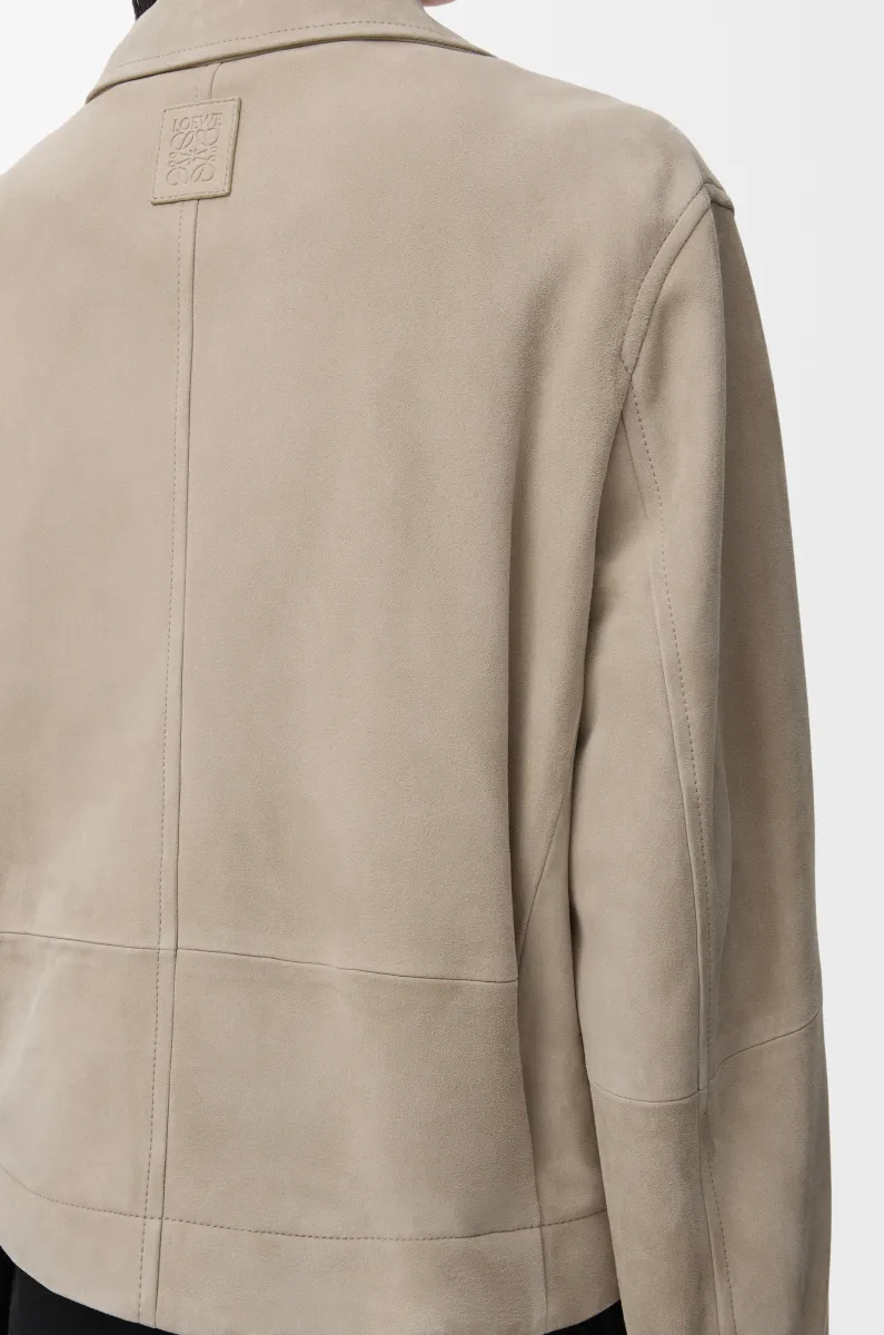 绒面羊皮革腰带夹克