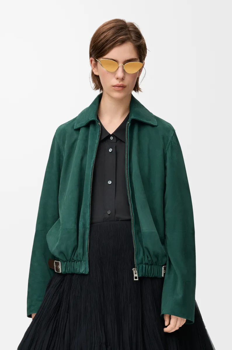 绒面羊皮革腰带夹克