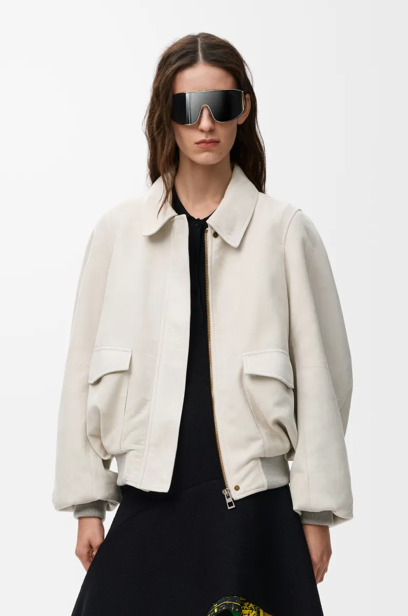 绒面羊皮革飞行员夹克