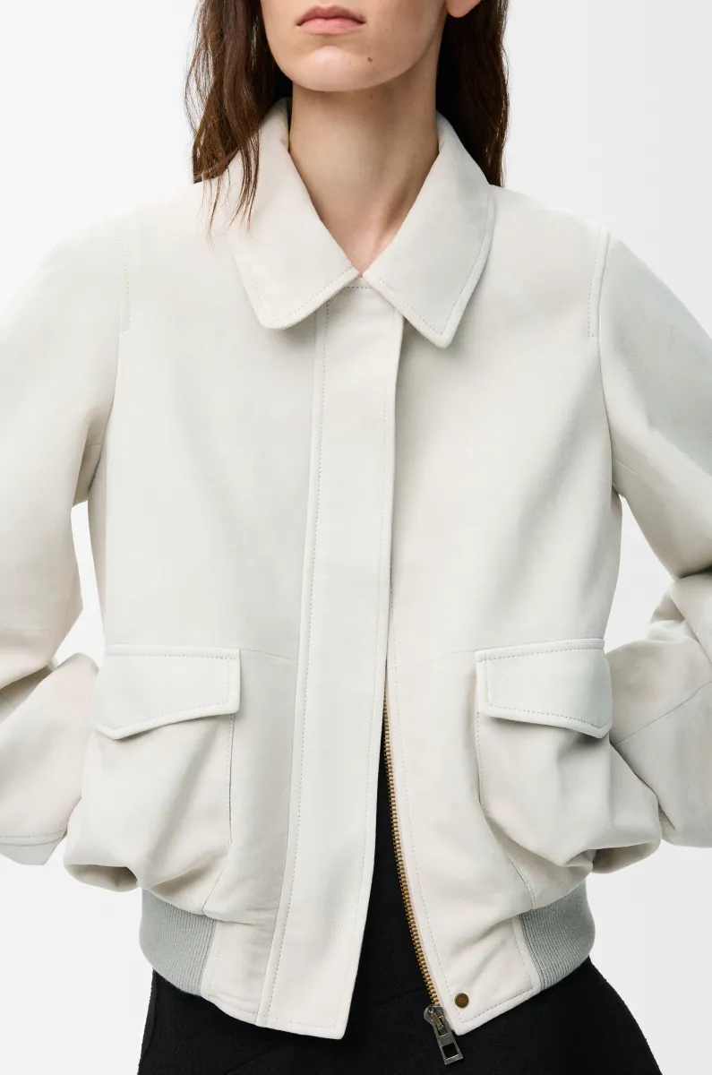 绒面羊皮革飞行员夹克