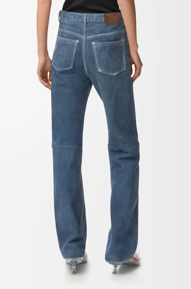 绒面羊皮革长裤