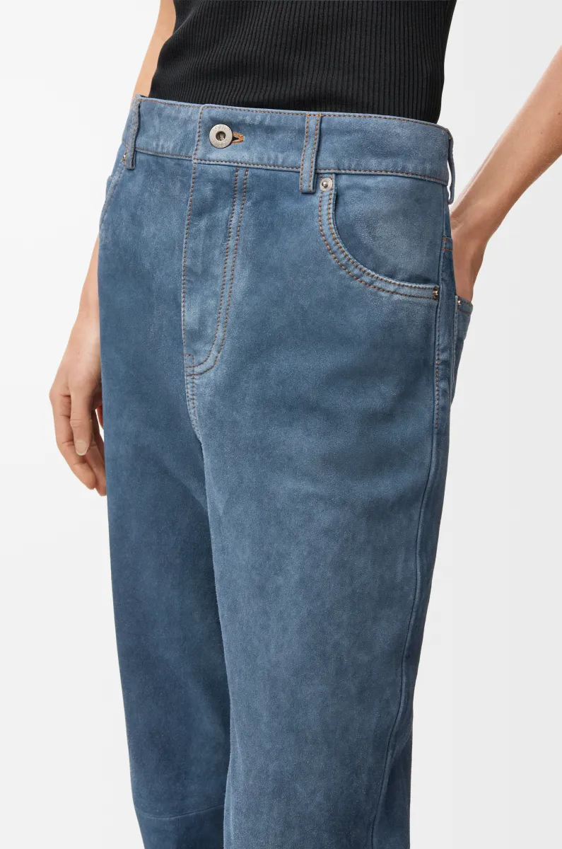 绒面羊皮革长裤