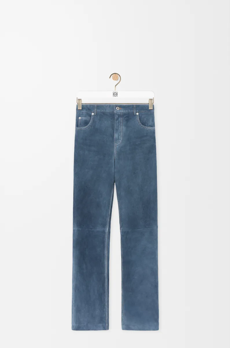 绒面羊皮革长裤