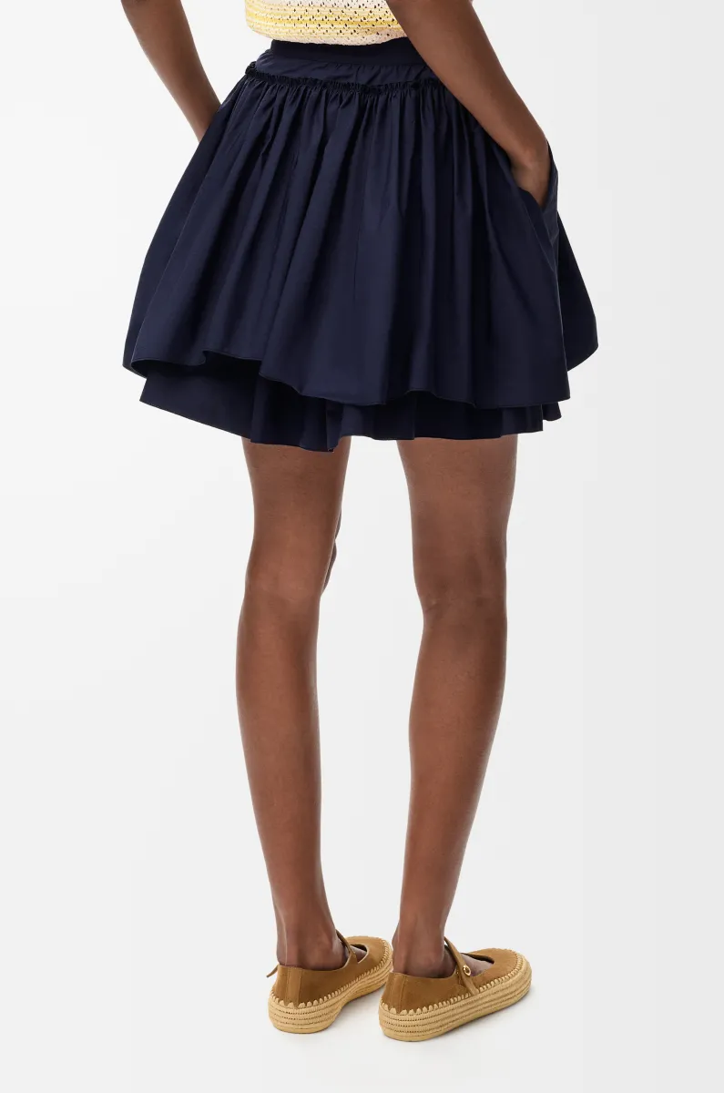 棉质迷你半身裙