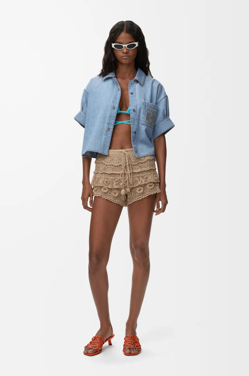 单宁布短袖衬衫