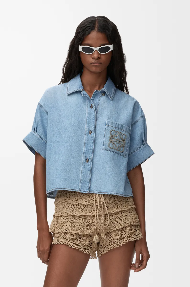 单宁布短袖衬衫