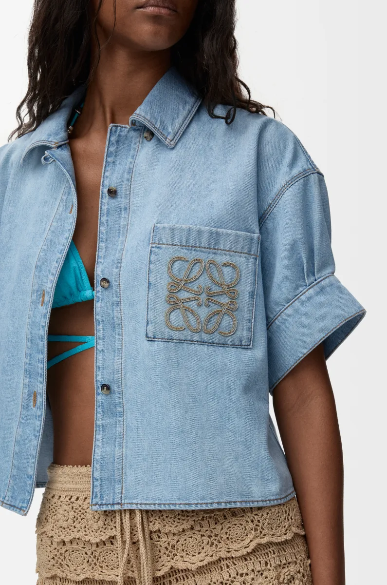 单宁布短袖衬衫