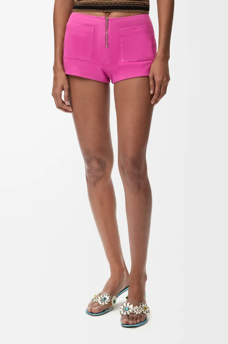 绒面羊皮革短裤