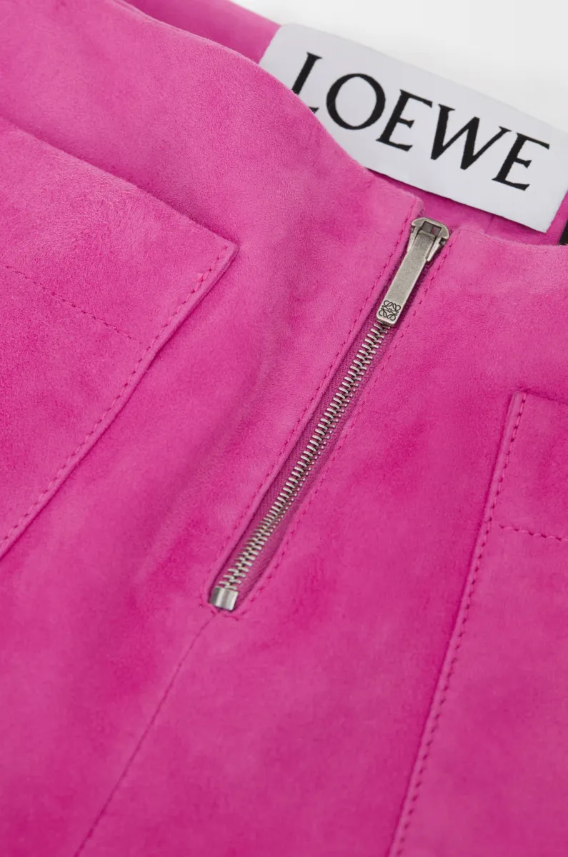 绒面羊皮革短裤