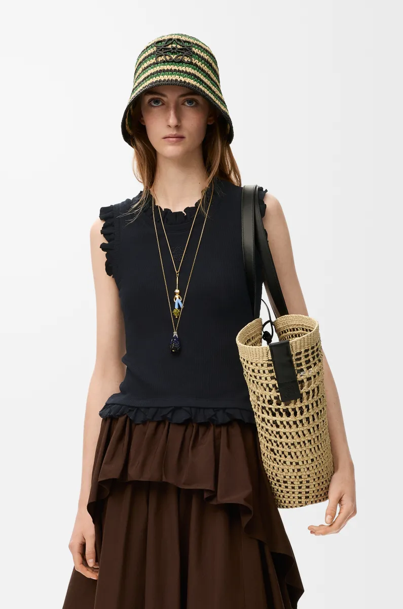 Tank top in stretch cotton