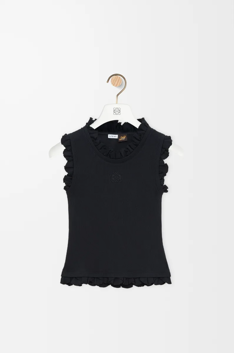 Tank top in stretch cotton