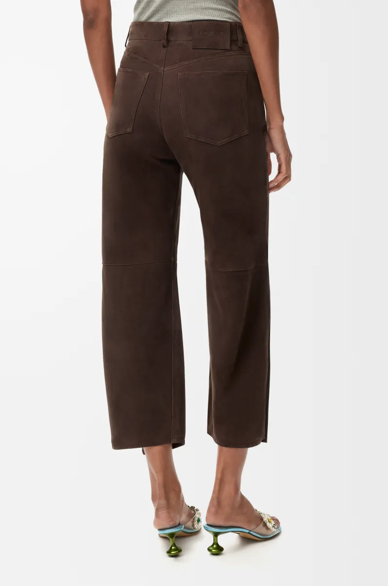 绒面羊皮革长裤