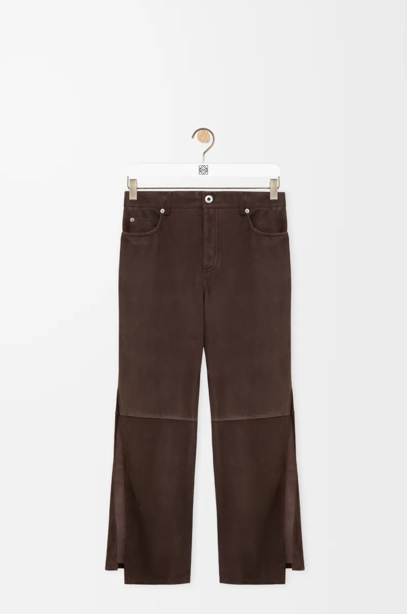 绒面羊皮革长裤