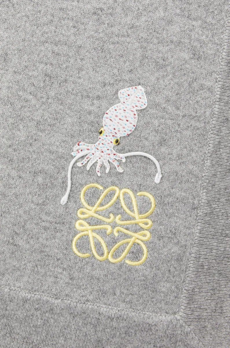 羊绒鱿鱼图案毛毯